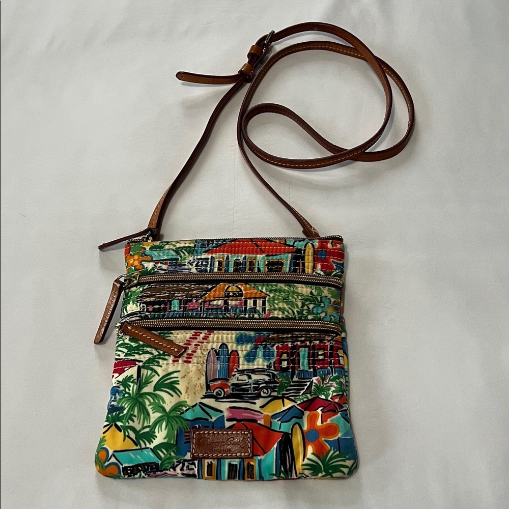 Dooney & Bourke Tropical Island Triple Zip Vinyl Crossbody Bag - Picture 7 of 8